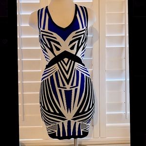 EUC Geometric bodycon dress Sz M